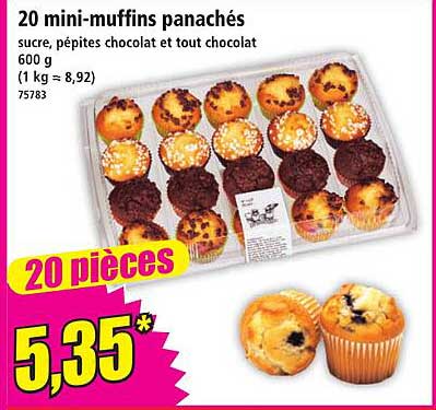 20 mini-muffins panachés