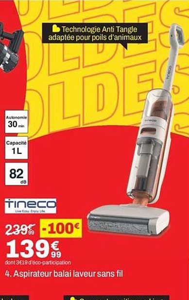 4. Aspirateur balai laveur sans fil