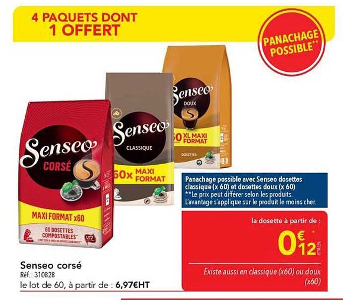 4 PAQUETS DONT 1 OFFERT