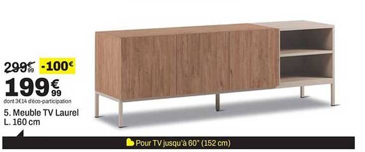 5. Meuble TV Laurel L. 160 cm