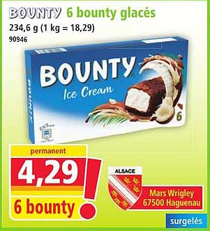 6 bounty glacés