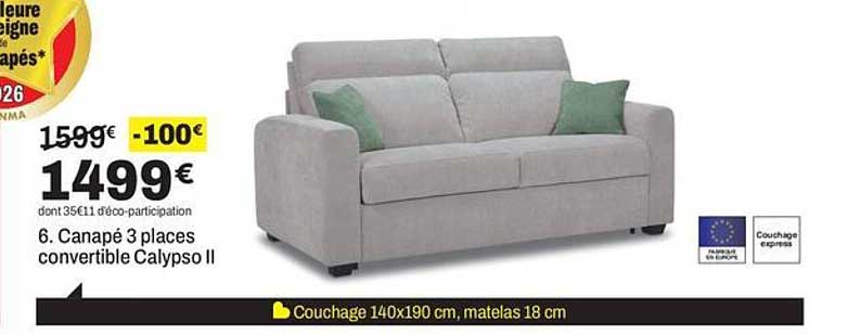 6. Canapé 3 places convertible Calypso II