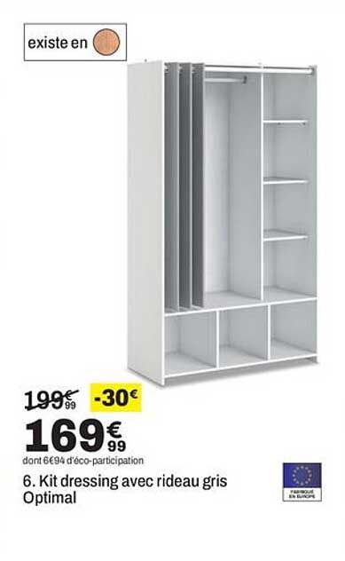 6. Kit dressing avec rideau gris Optimal