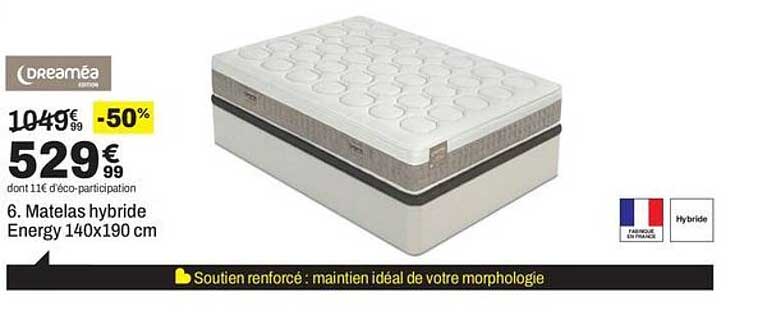 6. Matelas hybride Energy 140x190 cm