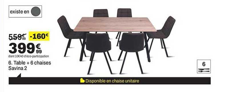 6. Table + 6 chaises Savina 2