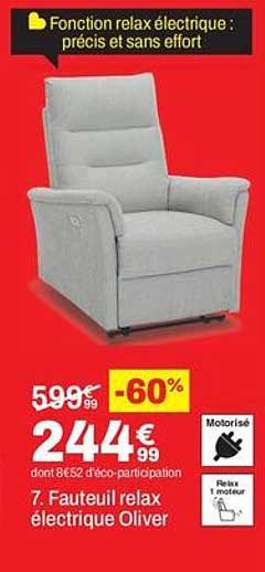 7. Fauteuil relax électrique Oliver