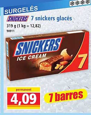 7 snickers glacés