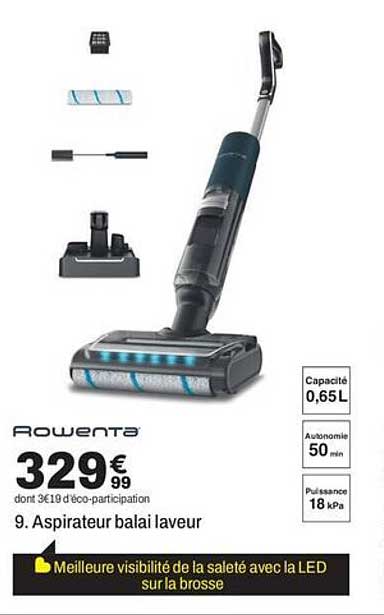 9. Aspirateur balai laveur