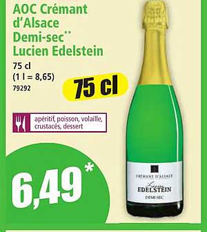 AOC Crémant d'Alsace Demi-sec** Lucien Edelstein