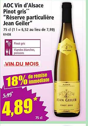 AOC Vin d’Alsace Pinot gris “Réserve particulière Jean Geiler”