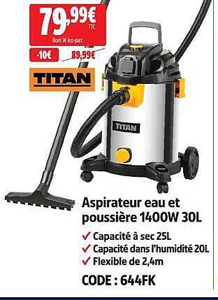 Aspirateur eau et poussière 1400W 30L
