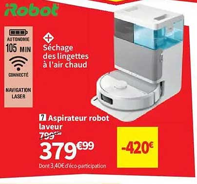 Aspirateur robot laveur