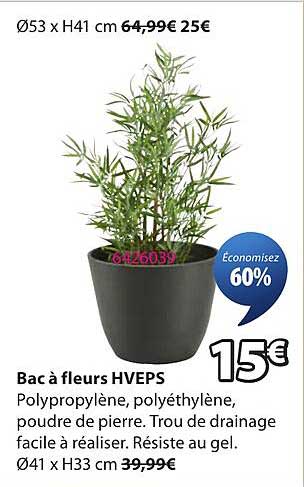 Bac à fleurs HVEPS