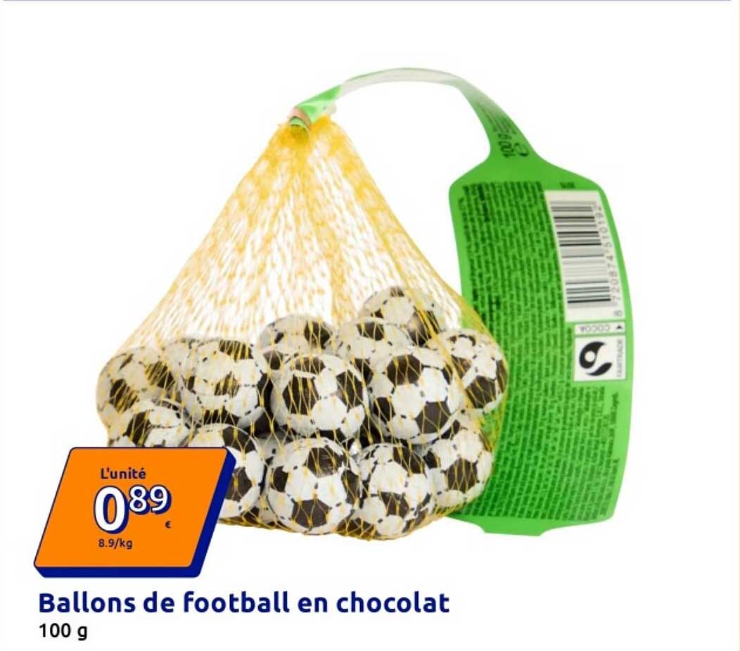Ballons de football en chocolat