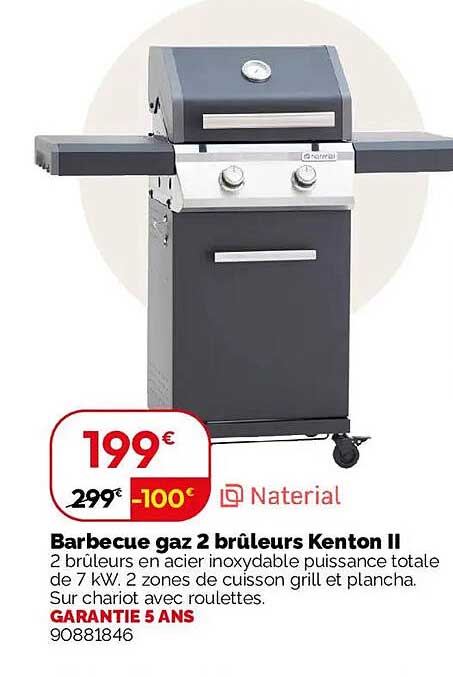 Barbecue gaz 2 brûleurs Kenton II