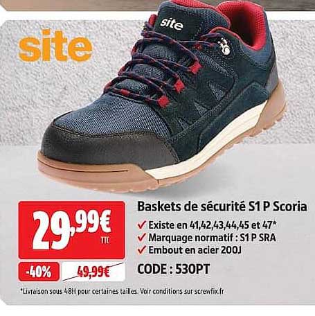 Baskets de sécurité S1 P Scoria