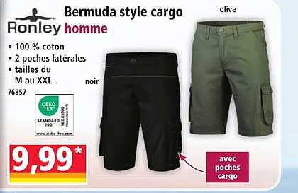 Bermuda style cargo Ronley homme