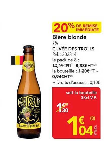 Bière blonde 7% CUVÉE DES TROLLS