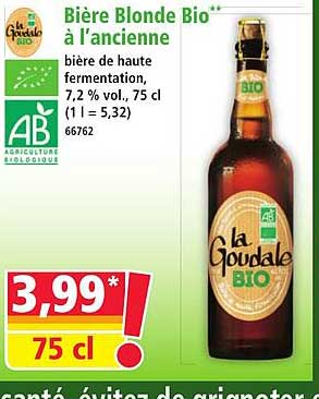 Bière Blonde Bio à l'ancienne