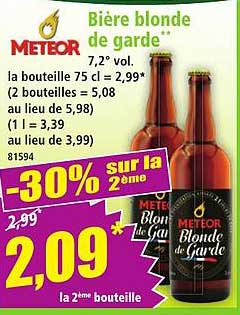 Bière blonde de garde Météor