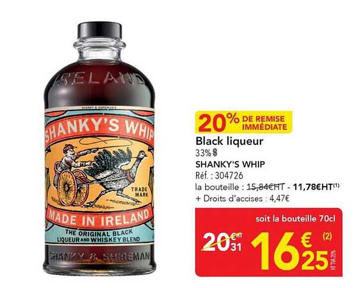 Black liqueur 33% SHANKY'S WHIP