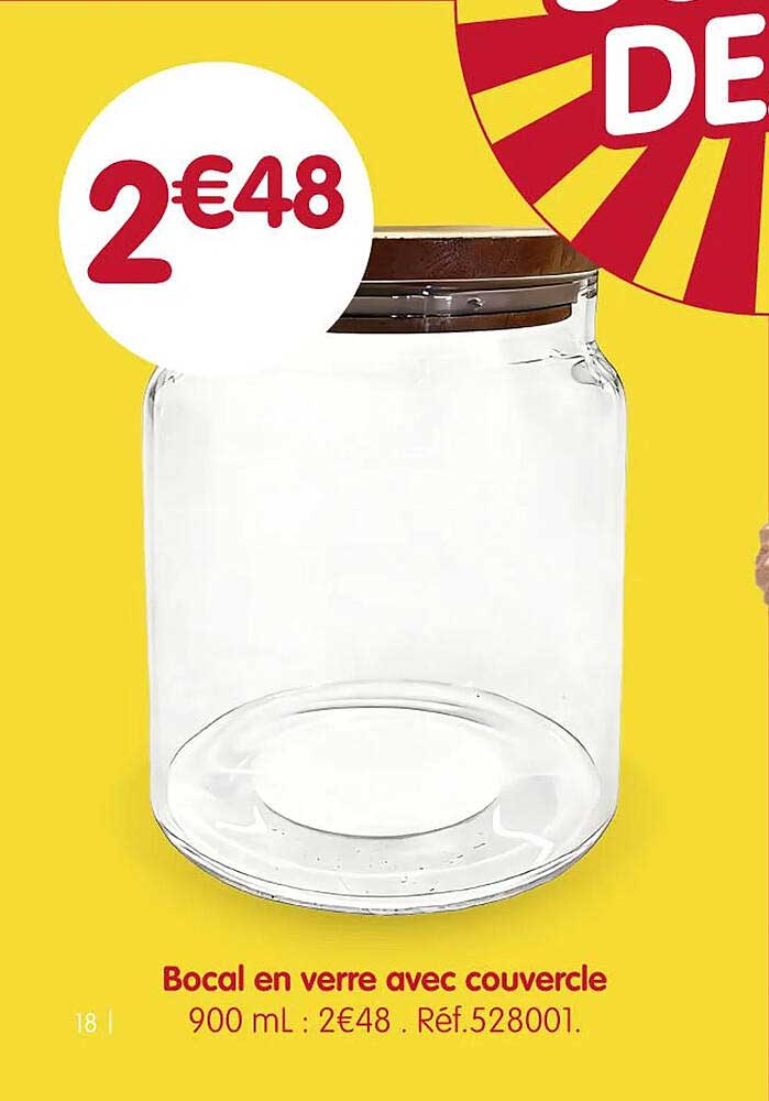 Bocal en verre avec couvercle