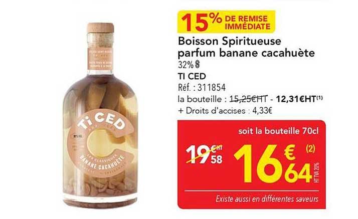 Boisson Spiritueuse parfum banane cacahuète