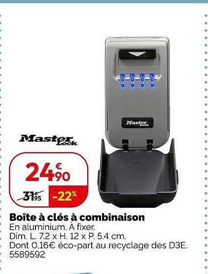 Boîte à clés à combinaison