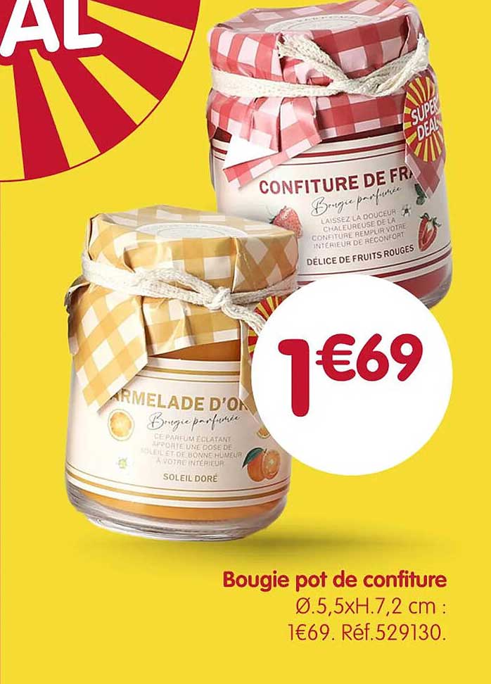 Bougie pot de confiture