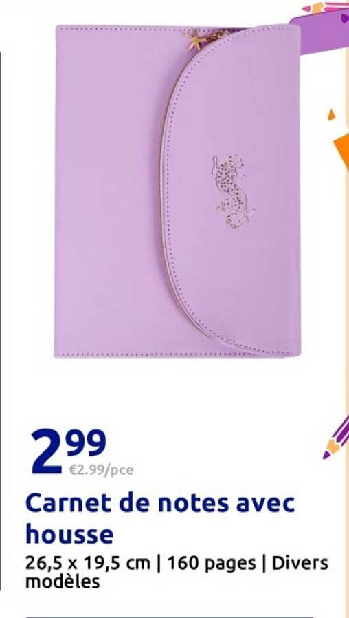 Carnet de notes avec housse
