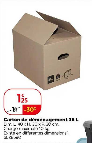Carton de déménagement 36 L