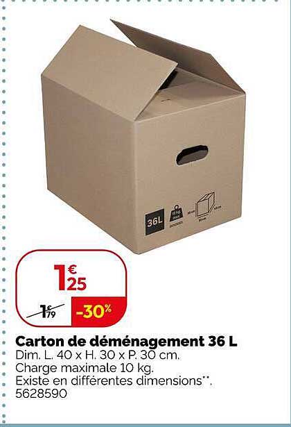Carton de déménagement 36 L