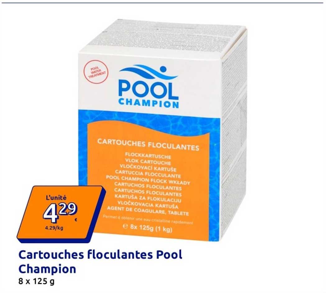 Cartouches floculantes Pool Champion 8 x 125 g