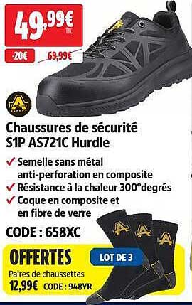 Chaussures de sécurité S1P AS721C Hurdle