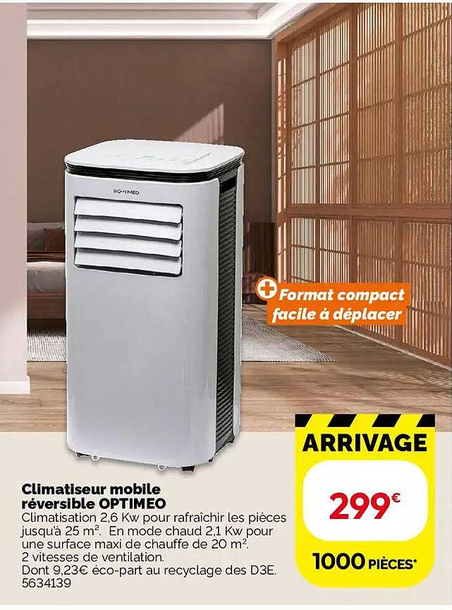 Climatiseur mobile réversible OPTIMEO