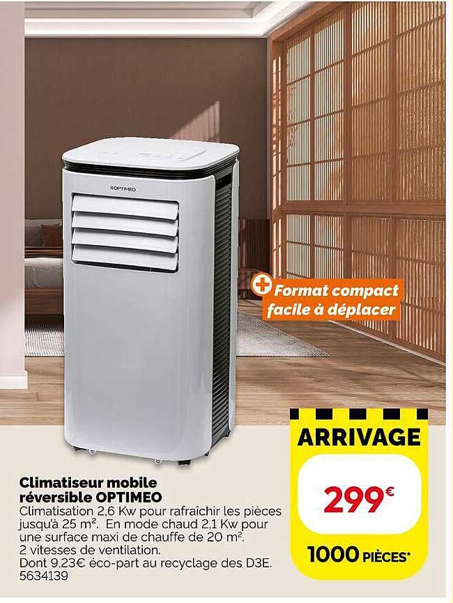 Climatiseur mobile réversible OPTIMEO