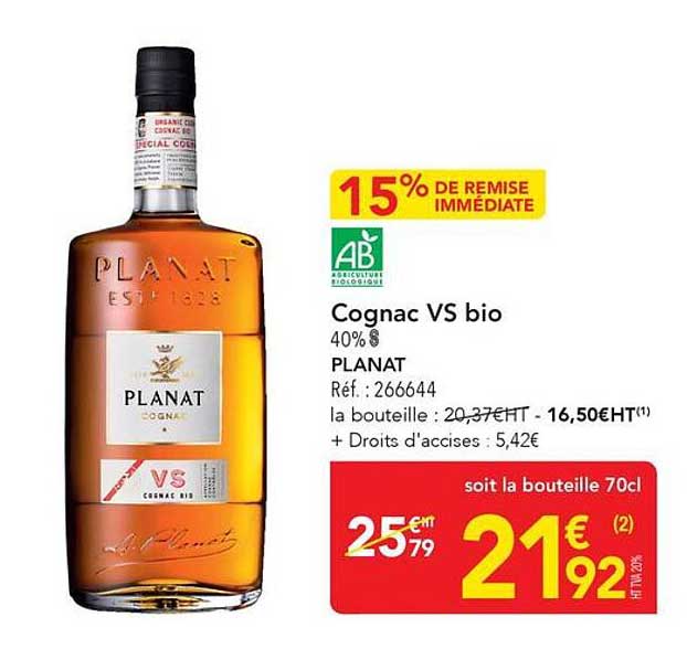Cognac VS bio 40% PLANT