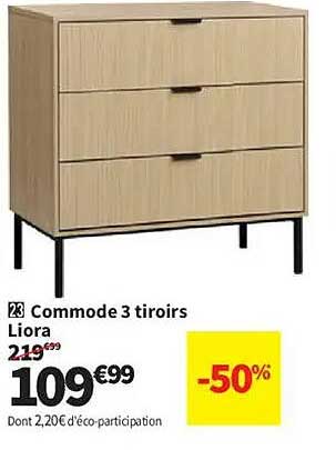 Commode 3 tiroirs Liora