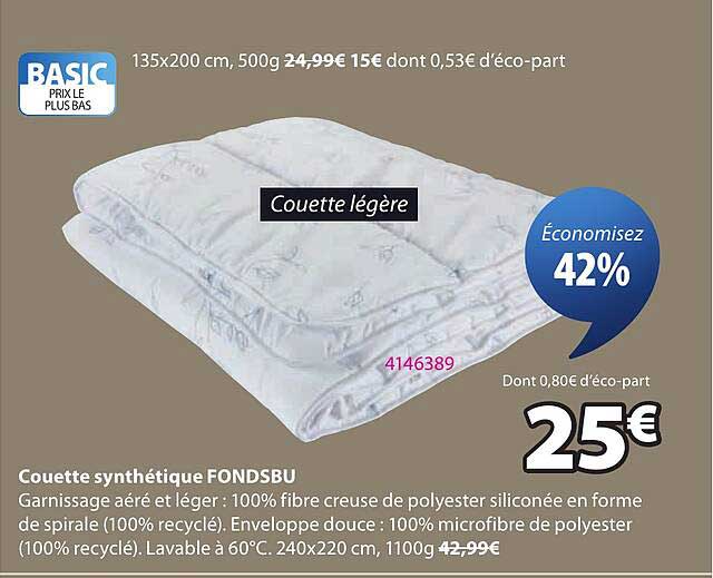 Couette synthétique FONDSBU