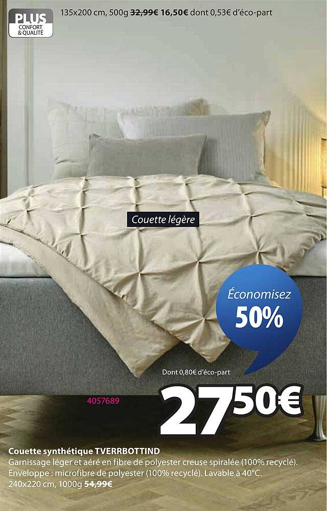 Couette synthétique TVERRBOTTIND