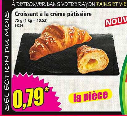 Croissant à la crème pâtissière