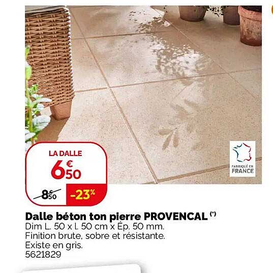 Dalle béton ton pierre PROVENCAL (*)
