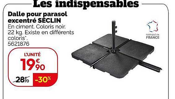 Dalle pour parasol excentré SECLIN