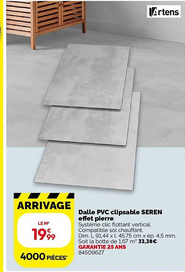 Dalle PVC clipsable SEREN effet pierre