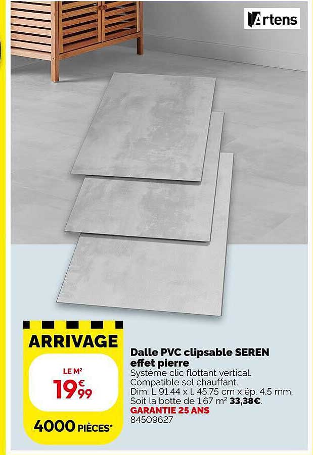 Dalle PVC clipsable SEREN effet pierre