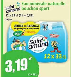 Eau minérale naturelle saint amand bouchon sport