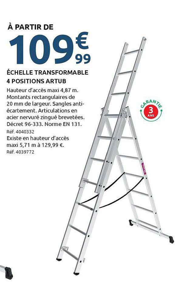 ÉCHELLE TRANSFORMABLE 4 POSITIONS ARTUB
