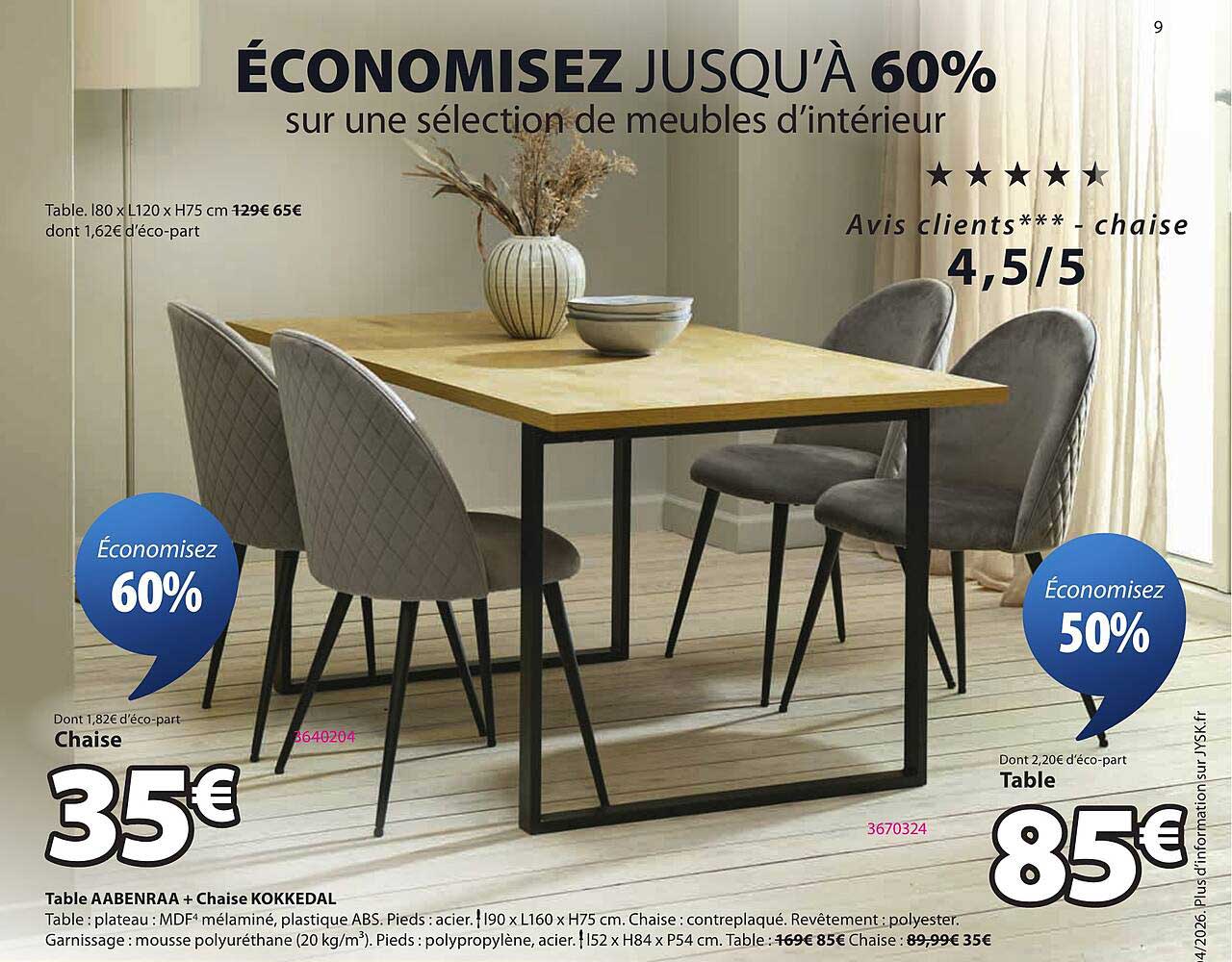 ÉCONOMISEZ JUSQU'À 60% sur une sélection de meubles d’intérieur