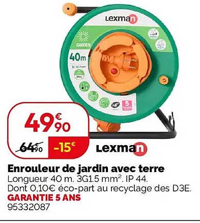 Enrouleur de jardin avec terre
