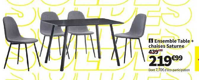 Ensemble Table + chaises Saturne